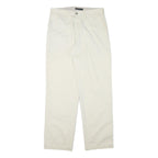 DOCKERS Mens Cotton Blend White Relaxed Straight Trousers W32 L32 Casual Zip Fly