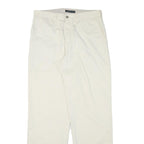 DOCKERS Mens Cotton Blend White Relaxed Straight Trousers W32 L32 Casual Zip Fly