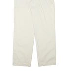 DOCKERS Mens Cotton Blend White Relaxed Straight Trousers W32 L32 Casual Zip Fly