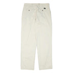 DOCKERS Mens Cotton Blend White Relaxed Straight Trousers W32 L32 Casual Zip Fly