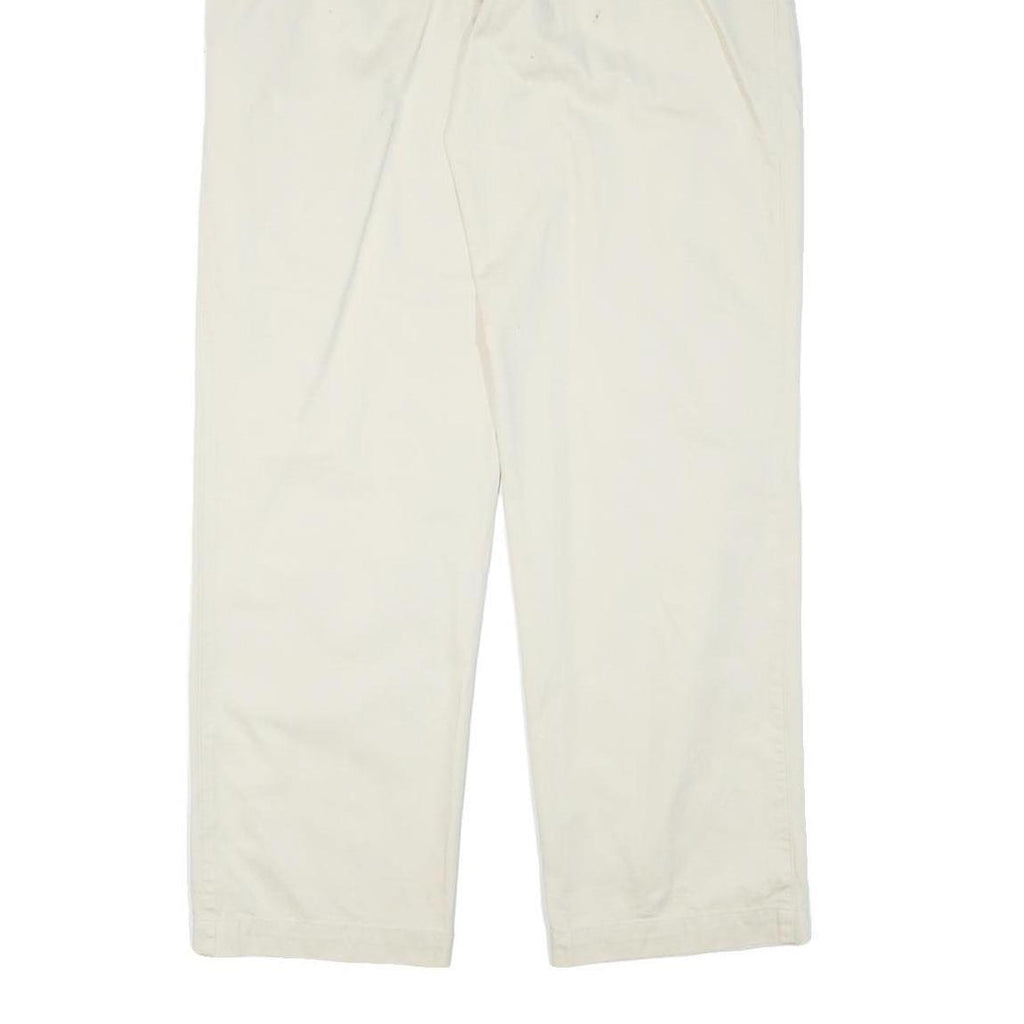 DOCKERS Mens Cotton Blend White Relaxed Straight Trousers W32 L32 Casual Zip Fly