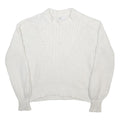 SONOMA Womens White Patterned Plain Crew Neck Chunky Knit Jumper M Soft Warm