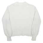 SONOMA Womens White Patterned Plain Crew Neck Chunky Knit Jumper M Soft Warm
