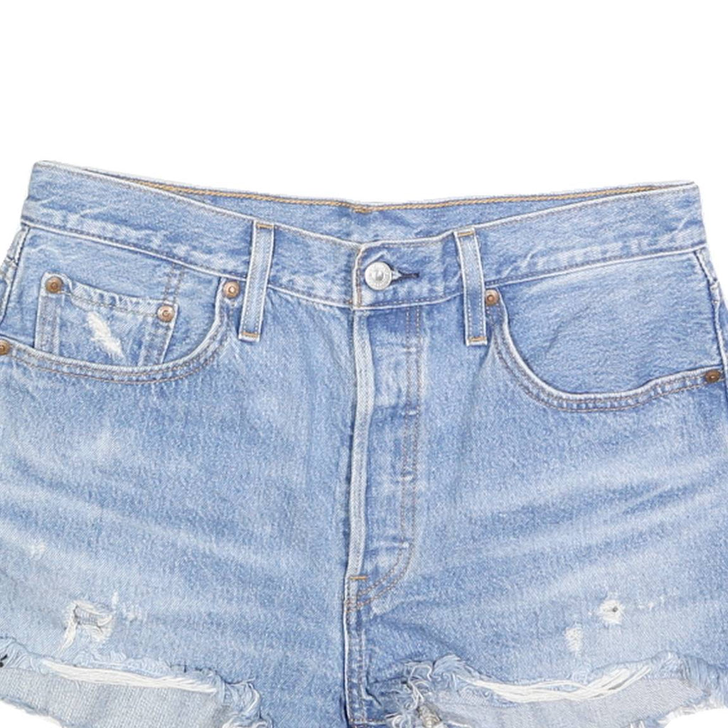 LEVI'S Womens Denim Blue Shorts M W29 Distressed Casual