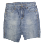 WRANGLER Mens Shorts Blue Denim Casual L W34 Classic Fit Faded