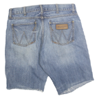 WRANGLER Mens Shorts Blue Denim Casual L W34 Classic Fit Faded