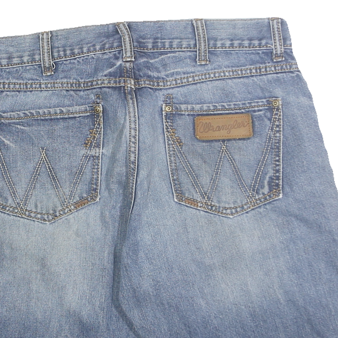 WRANGLER Mens Shorts Blue Denim Casual L W34 Classic Fit Faded