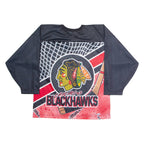 CCM Hockey Chicago Blackhawks Mens Jersey Black Long Sleeve USA V-Neck S