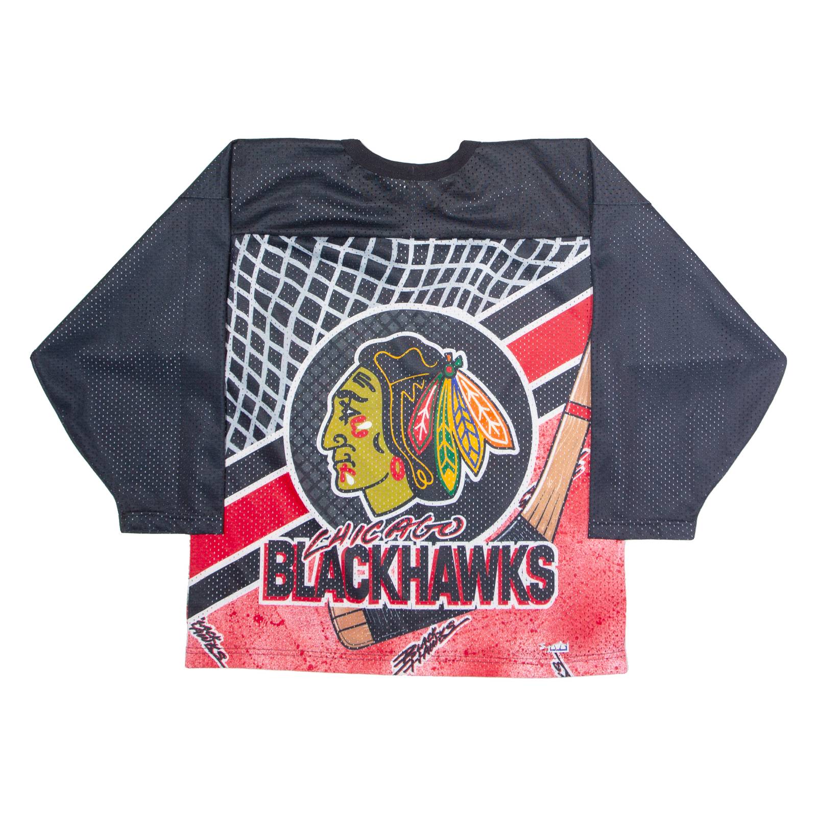 CCM Hockey Chicago Blackhawks Mens Jersey Black Long Sleeve USA V-Neck S