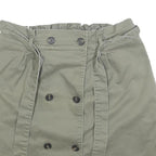 REITMANS Womens Green Cotton Blend Wrap Skirt Short Button Detail Size M