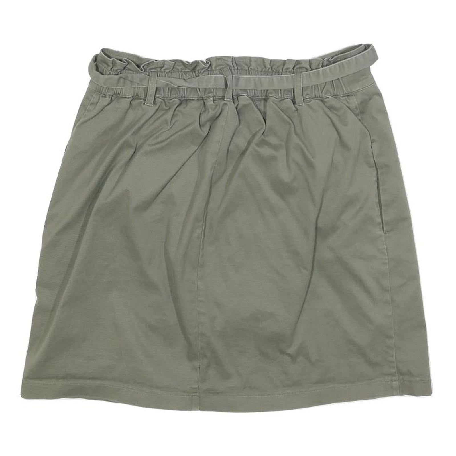 REITMANS Womens Green Cotton Blend Wrap Skirt Short Button Detail Size M