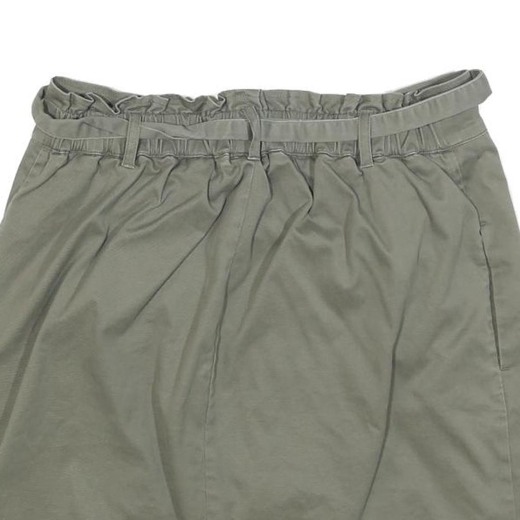 REITMANS Womens Green Cotton Blend Wrap Skirt Short Button Detail Size M