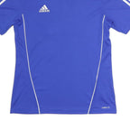 ADIDAS Mens Blue Athletic T-Shirt M Short Sleeve V-Neck Sports Jersey 10 Print