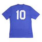 ADIDAS Mens Blue Athletic T-Shirt M Short Sleeve V-Neck Sports Jersey 10 Print