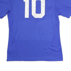 ADIDAS Mens Blue Athletic T-Shirt M Short Sleeve V-Neck Sports Jersey 10 Print