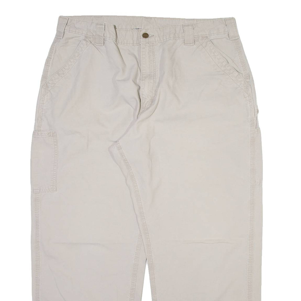 CARHARTT Carpenter Mens Trousers Grey Relaxed Straight W40 L30