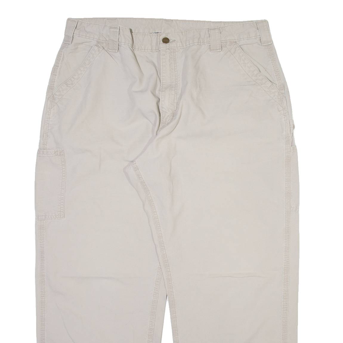 CARHARTT Carpenter Mens Trousers Grey Relaxed Straight W40 L30