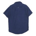 TOMMY HILFIGER Mens Blue Shirt M Cotton Short Sleeve Button Front Casual