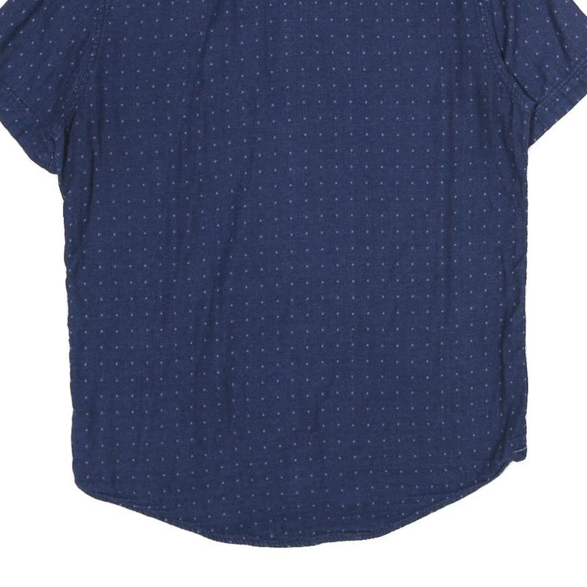 TOMMY HILFIGER Mens Blue Shirt M Cotton Short Sleeve Button Front Casual