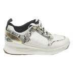 MICHAEL KORS Womens Leather Low Top Trainers White Gold UK 7 Stylish Comfortable