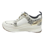 MICHAEL KORS Womens Leather Low Top Trainers White Gold UK 7 Stylish Comfortable