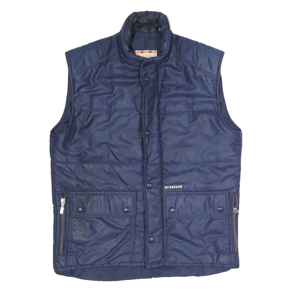 MCGREGOR Mens Navy Blue Polyester Blend Quilted Jacket M Zip Pockets