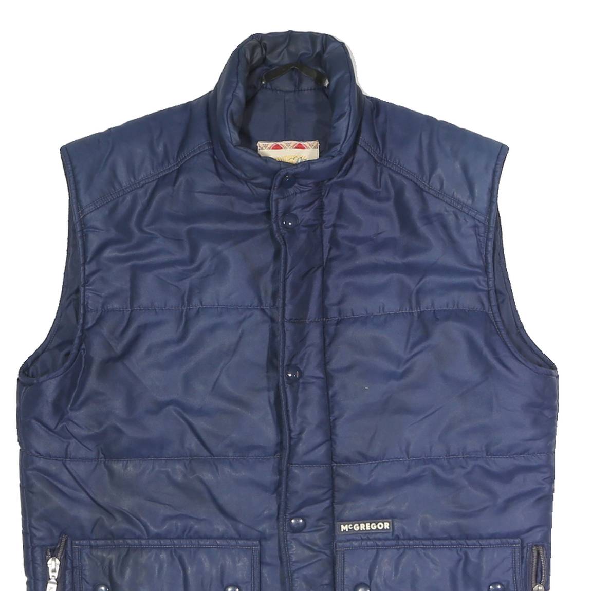 MCGREGOR Mens Navy Blue Polyester Blend Quilted Jacket M Zip Pockets