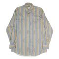 ROPER Mens Beige & Blue Pattern Shirt L Western Cotton Button Casual Long Sleeve