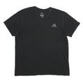 ADIDAS Mens Black V-Neck T-Shirt XL Polyester Athletic Casual Sportswear