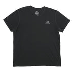 ADIDAS Mens Black V-Neck T-Shirt XL Polyester Athletic Casual Sportswear