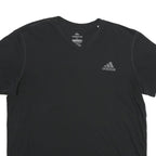ADIDAS Mens Black V-Neck T-Shirt XL Polyester Athletic Casual Sportswear