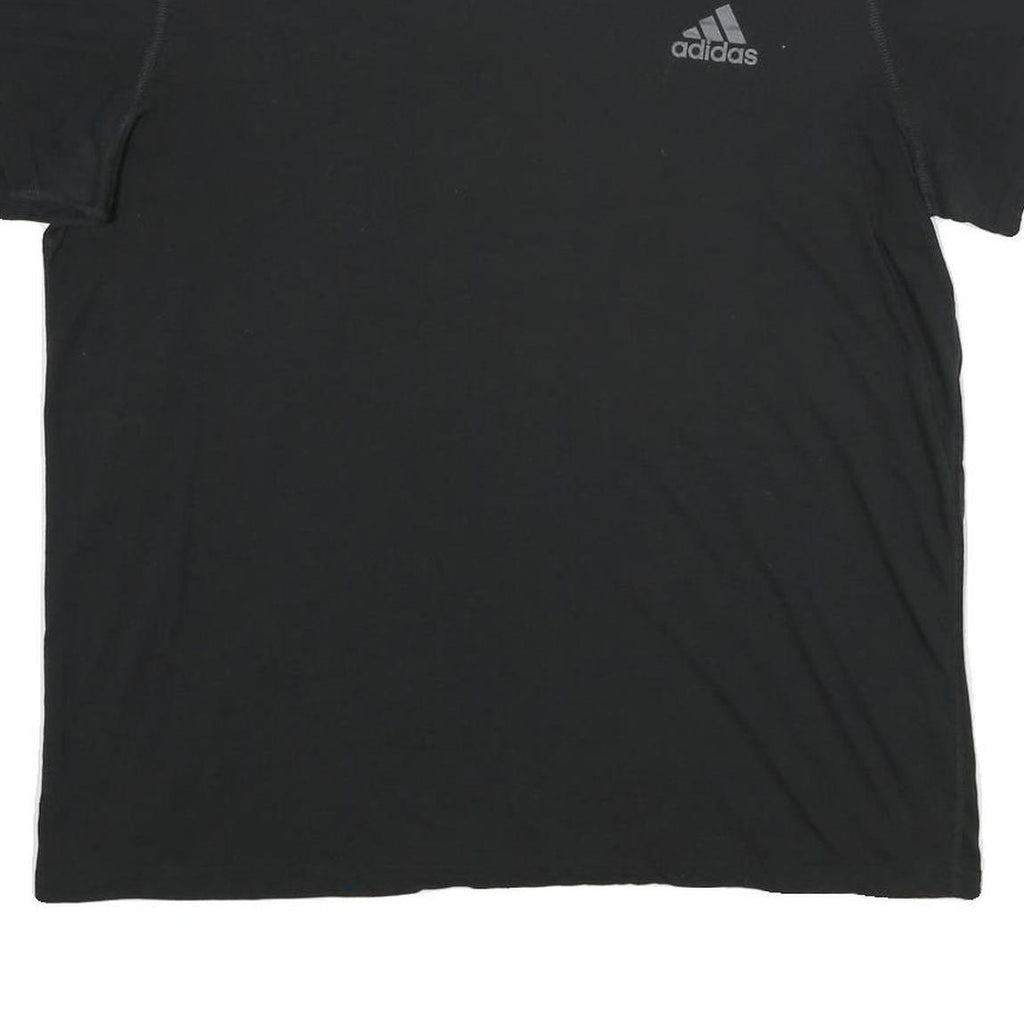 ADIDAS Mens Black V-Neck T-Shirt XL Polyester Athletic Casual Sportswear
