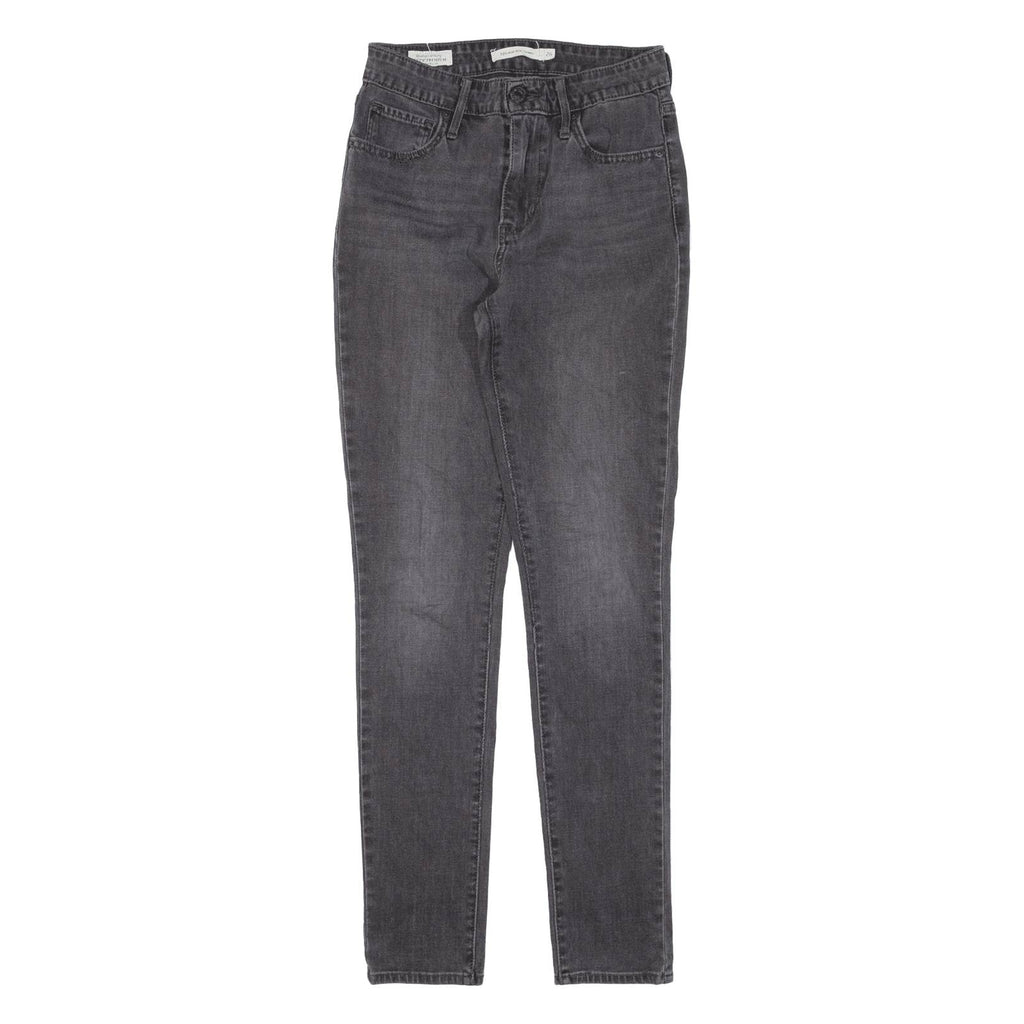 LEVI'S 721 BIG E High Rise Womens Jeans Black Slim Skinny W26 L30