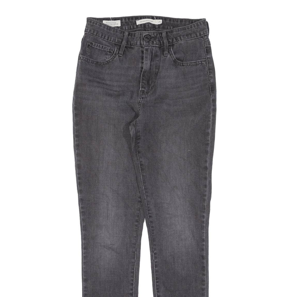 LEVI'S 721 BIG E High Rise Womens Jeans Black Slim Skinny W26 L30