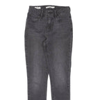 LEVI'S 721 BIG E High Rise Womens Jeans Black Slim Skinny W26 L30