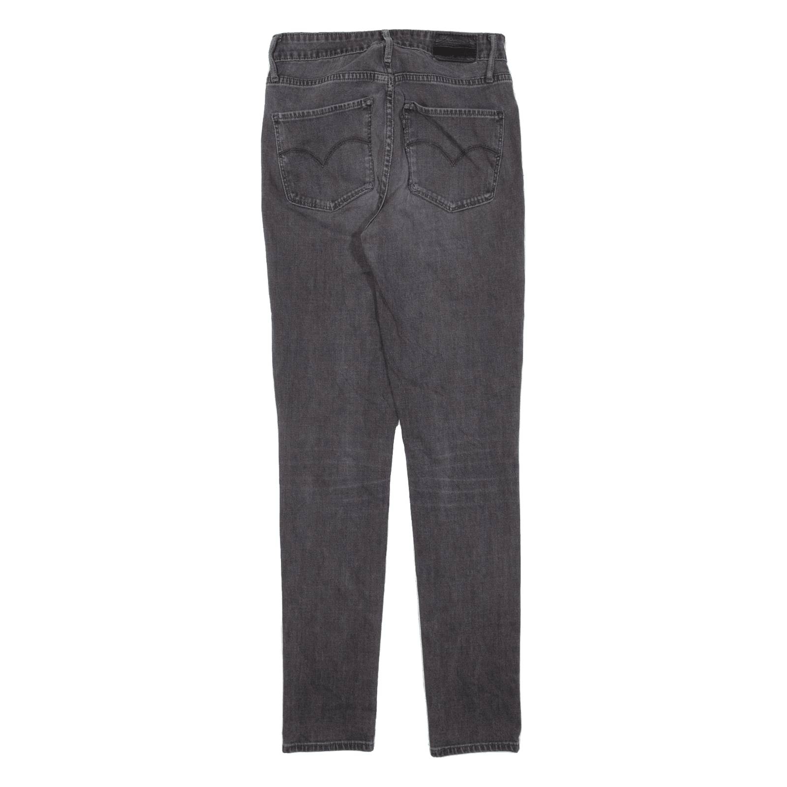 LEVI'S 721 BIG E High Rise Womens Jeans Black Slim Skinny W26 L30