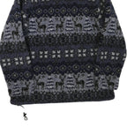 WOOLRICH Mens Blue Black Zip Jacket L Polyester Blend Patterned Fleece Winter