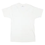STAFFORD Mens White V-Neck T-Shirt M Cotton Blend Short Sleeve Plain Casual