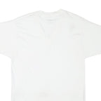 STAFFORD Mens White V-Neck T-Shirt M Cotton Blend Short Sleeve Plain Casual