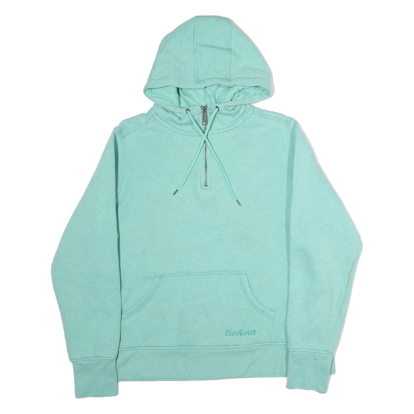 CARHARTT Womens Blue Pullover Hoodie XL Cotton ¼ Zip Casual Sweatshirt