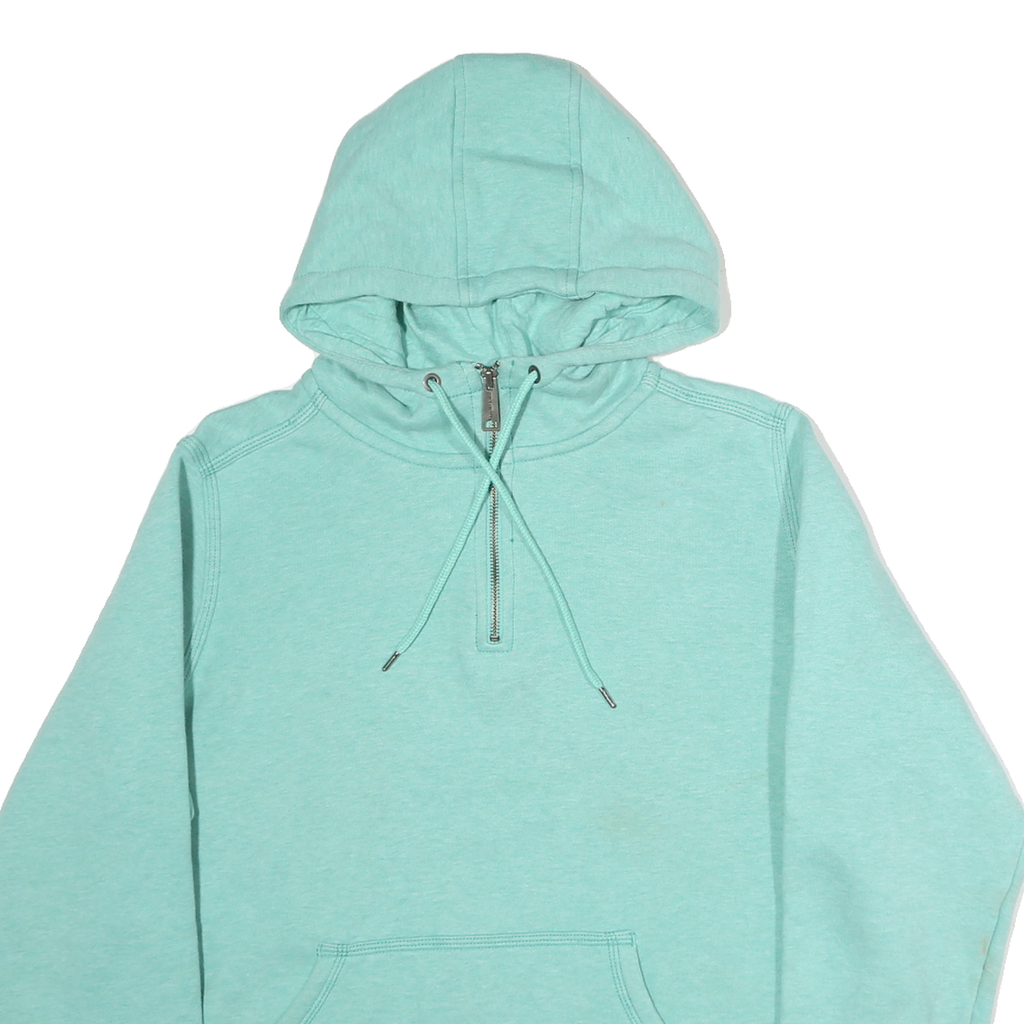 CARHARTT Womens Blue Pullover Hoodie XL Cotton ¼ Zip Casual Sweatshirt