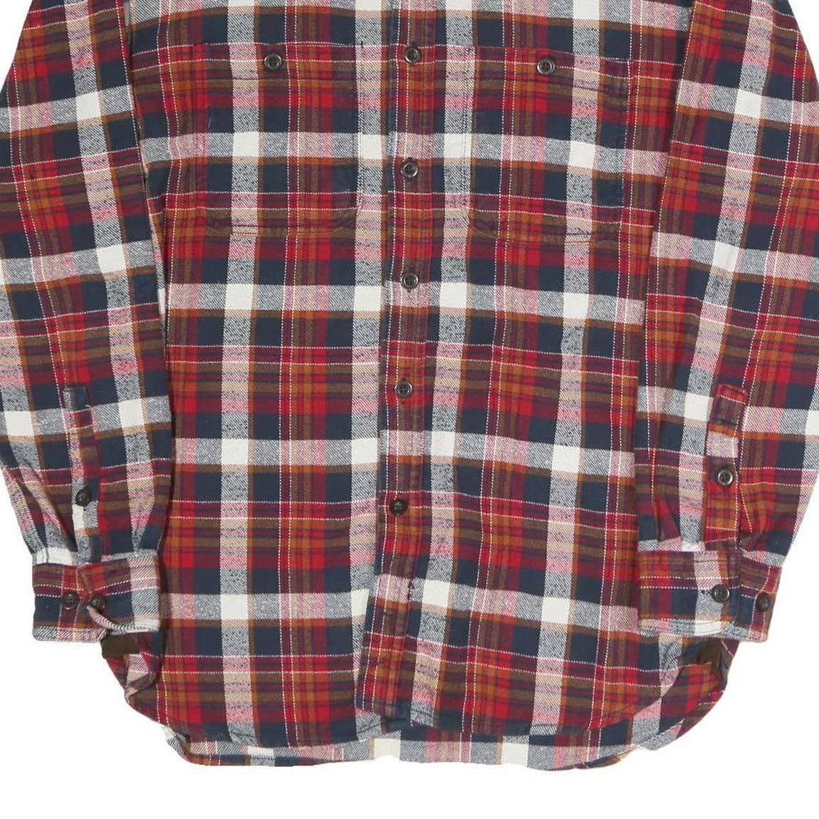 Rainforest Mens Red Black & White Check Flannel Shirt L Casual Cotton Blend