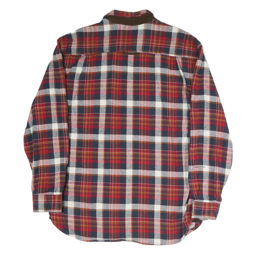 Rainforest Mens Red Black & White Check Flannel Shirt L Casual Cotton Blend