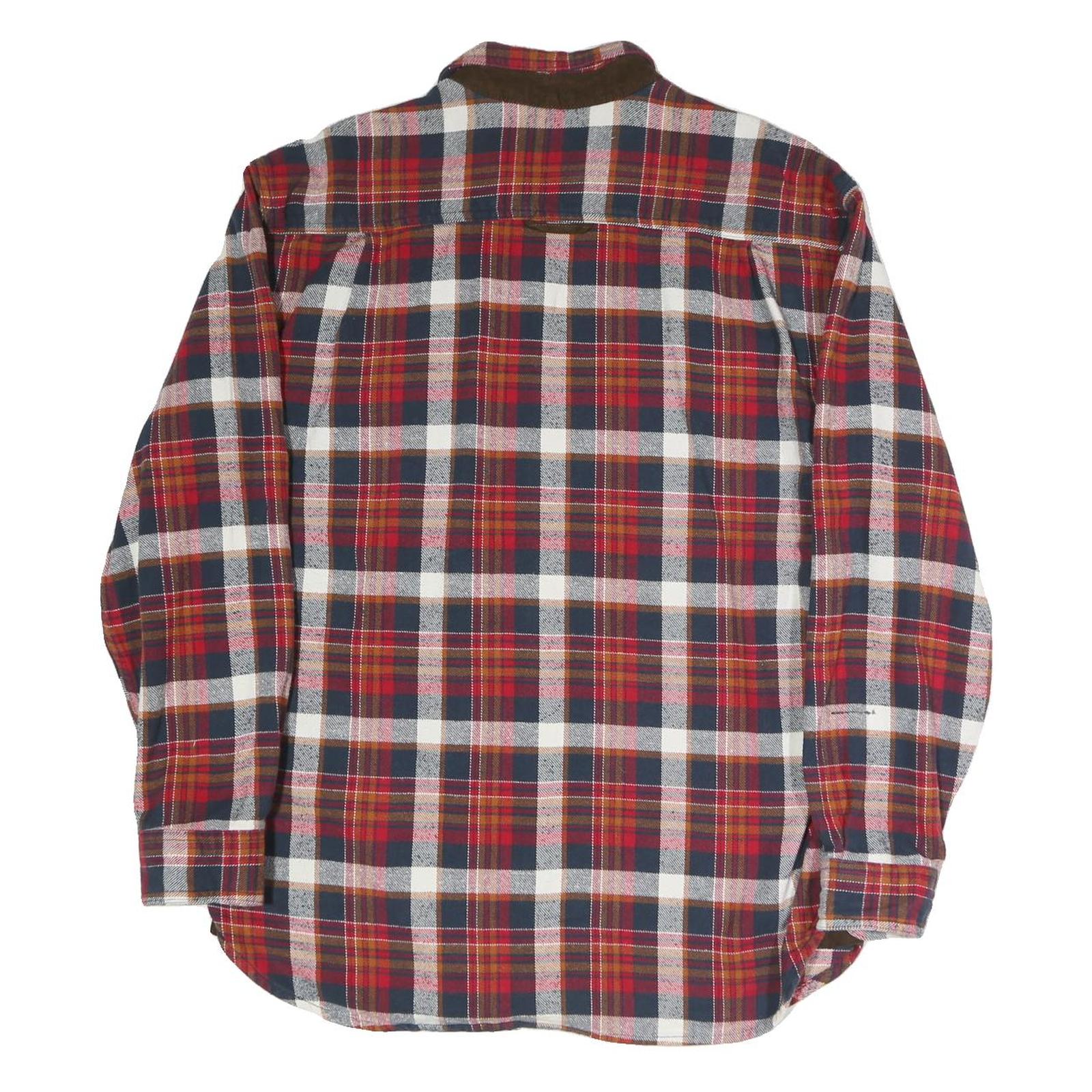 Rainforest Mens Red Black & White Check Flannel Shirt L Casual Cotton Blend