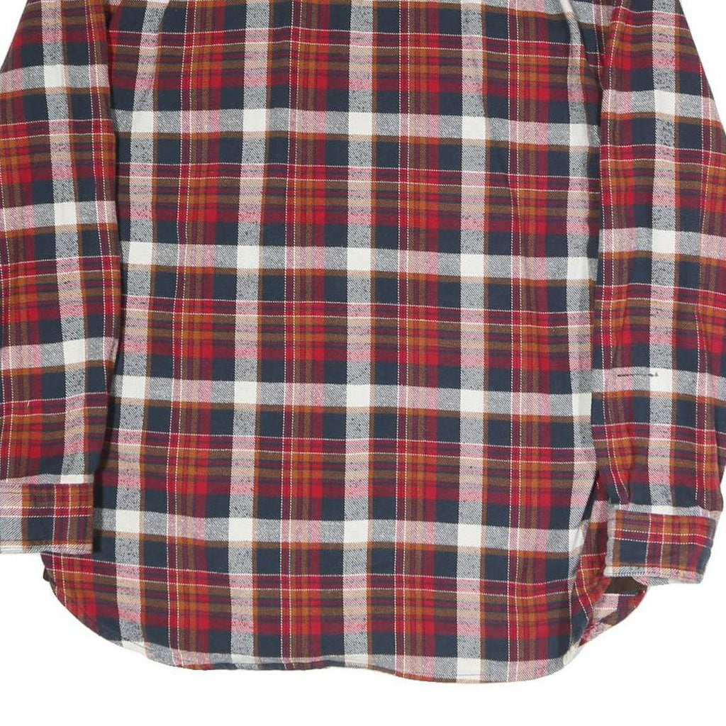Rainforest Mens Red Black & White Check Flannel Shirt L Casual Cotton Blend