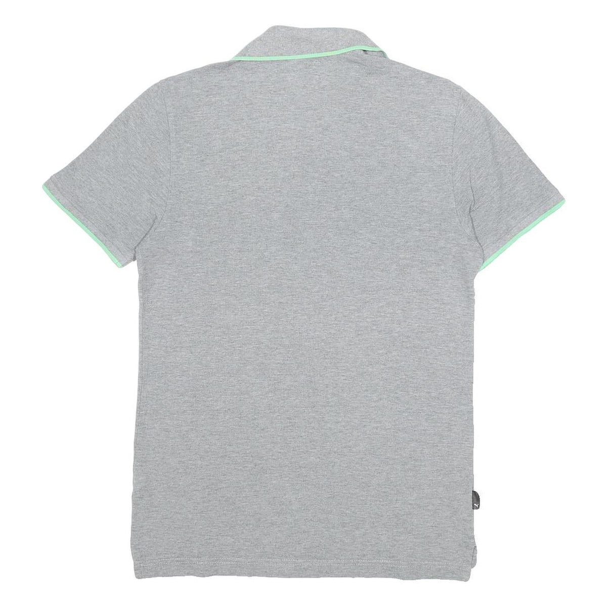 PUMA Mens Grey & Green Polo Shirt S Cotton Short Sleeve Sport Casual