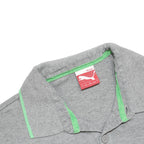 PUMA Mens Grey & Green Polo Shirt S Cotton Short Sleeve Sport Casual