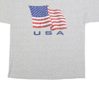 TSI Mens Grey USA Graphic T-Shirt XL Short Sleeve Crew Neck Cotton Blend