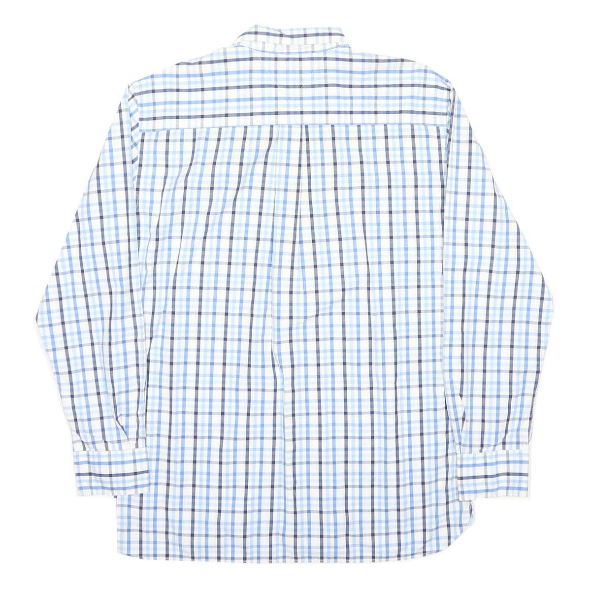 TOMMY HILFIGER Mens Blue & White Checked Shirt XL Cotton Button Down Casual