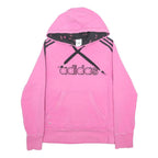 ADIDAS Womens Pink Hoodie UK 14 Cotton Blend Casual Sports Sweatshirt